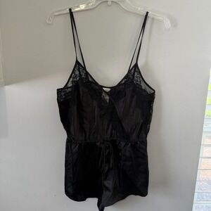 In Bloom By Jonquil One-Piece Womens Small Black‎ Lace Surplice Neck Romper